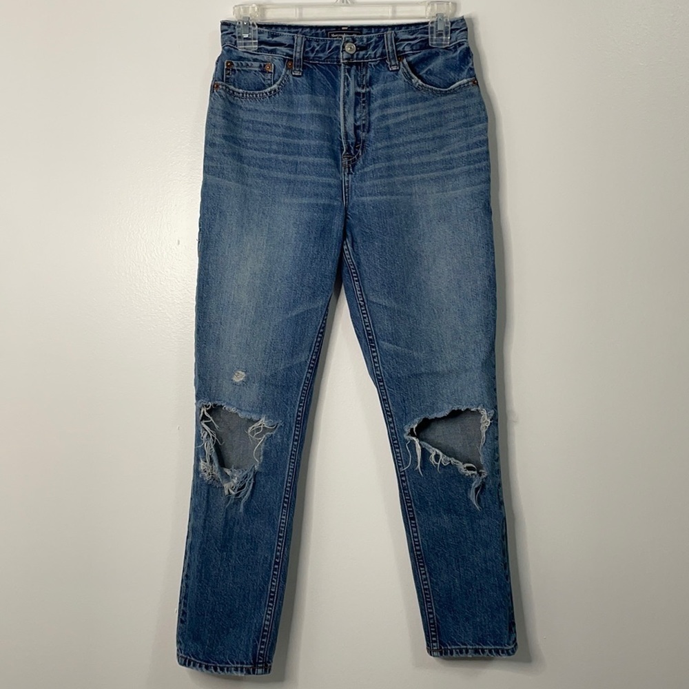 Abercrombie & Fitch Annie Girlfriend Distressed Jeans